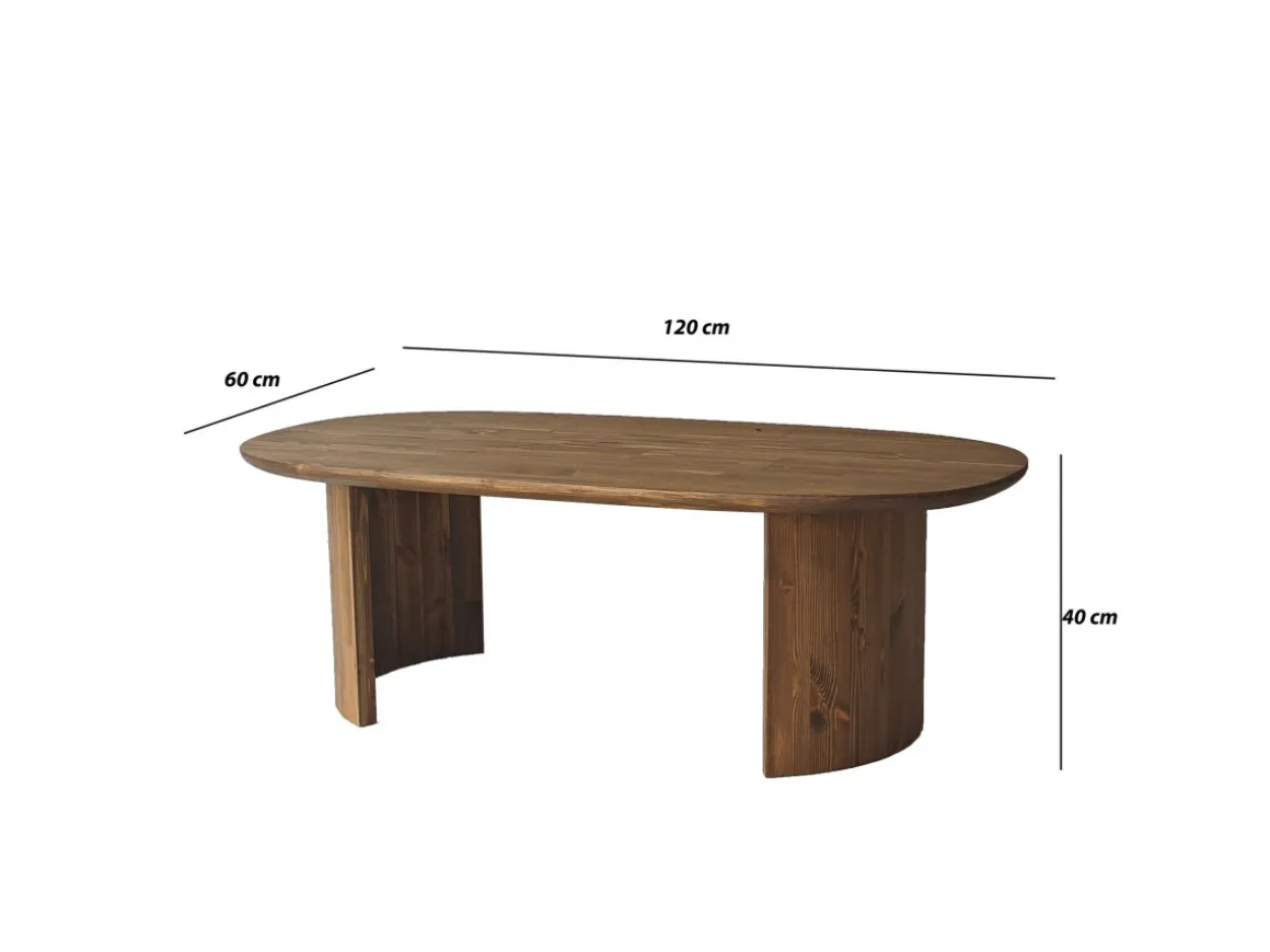 Table basse en bois "Hudson" - 120 x 60 x 40 cm - Marron