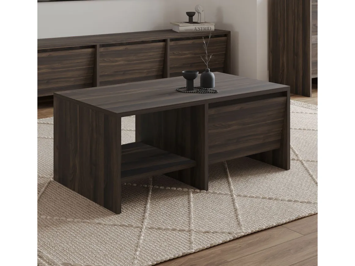 Table basse en bois "Laris" - 90 x 45 x 35 cm - Marron