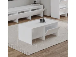 Table basse en bois "Laris" - 90 x 45 x 35 cm - Blanc