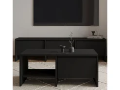 Table basse en bois "Laris" - 90 x 45 x 35 cm - Noir