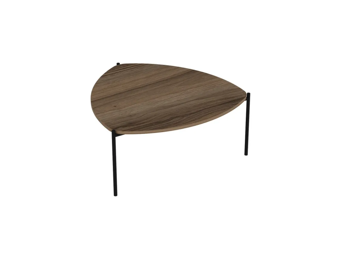 Table basse en bois "Lenny" - 90 x 89 x 40 cm - Noyer