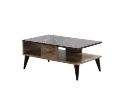 Table basse en bois "Lidya" - 90 x 54 x 39 cm - Marron