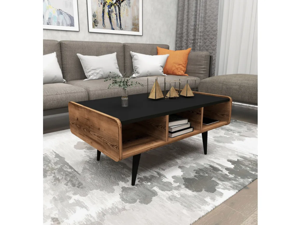 Table basse en bois "Line " - 90 x 56 x 40 cm - Noyer clair