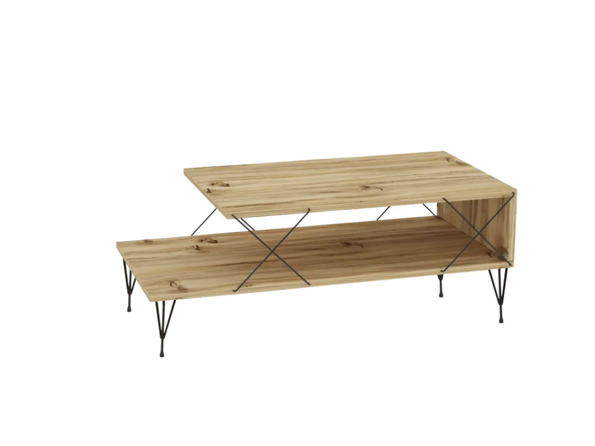 Table basse en bois "Loire" - 100 x 50 x 40 cm - Marron