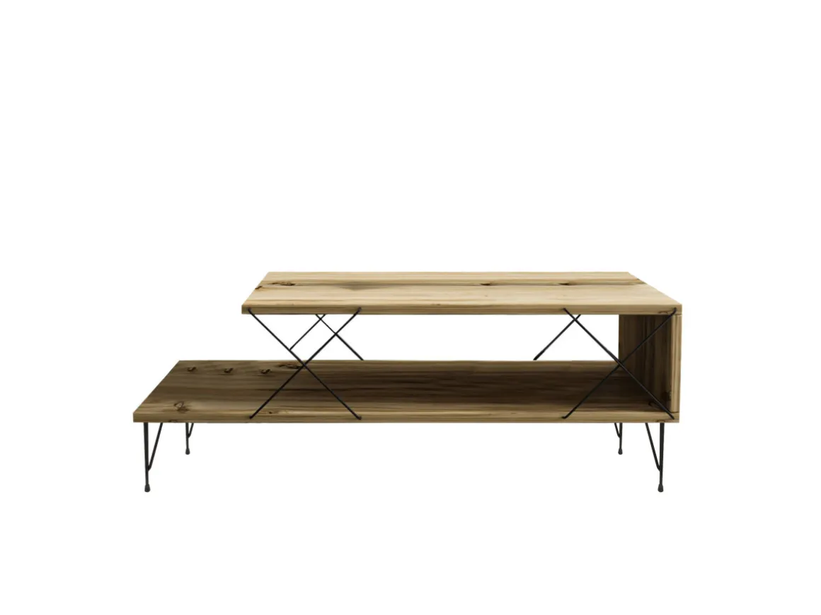 Table basse en bois "Loire" - 100 x 50 x 40 cm - Marron