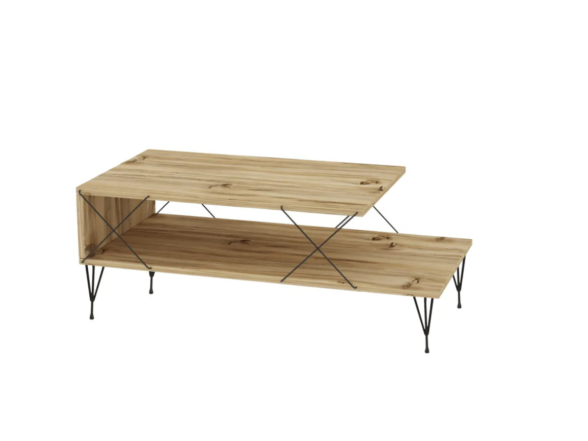 Table basse en bois "Loire" - 100 x 50 x 40 cm - Marron