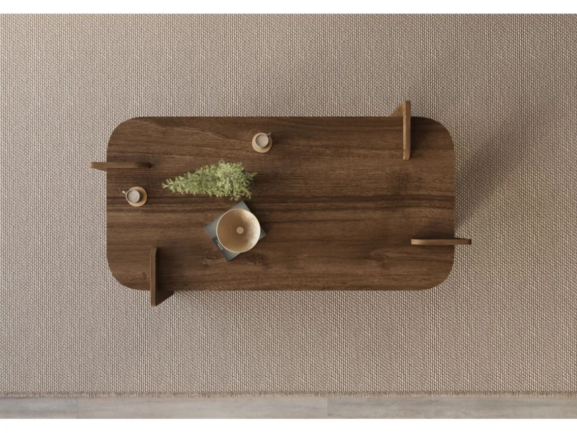 Table basse en bois "Lovge" 120 x 60 x 35 cm - Noyer