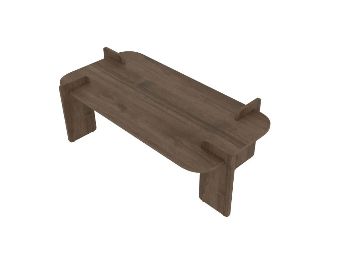 Table basse en bois "Lovge" 120 x 60 x 35 cm - Noyer