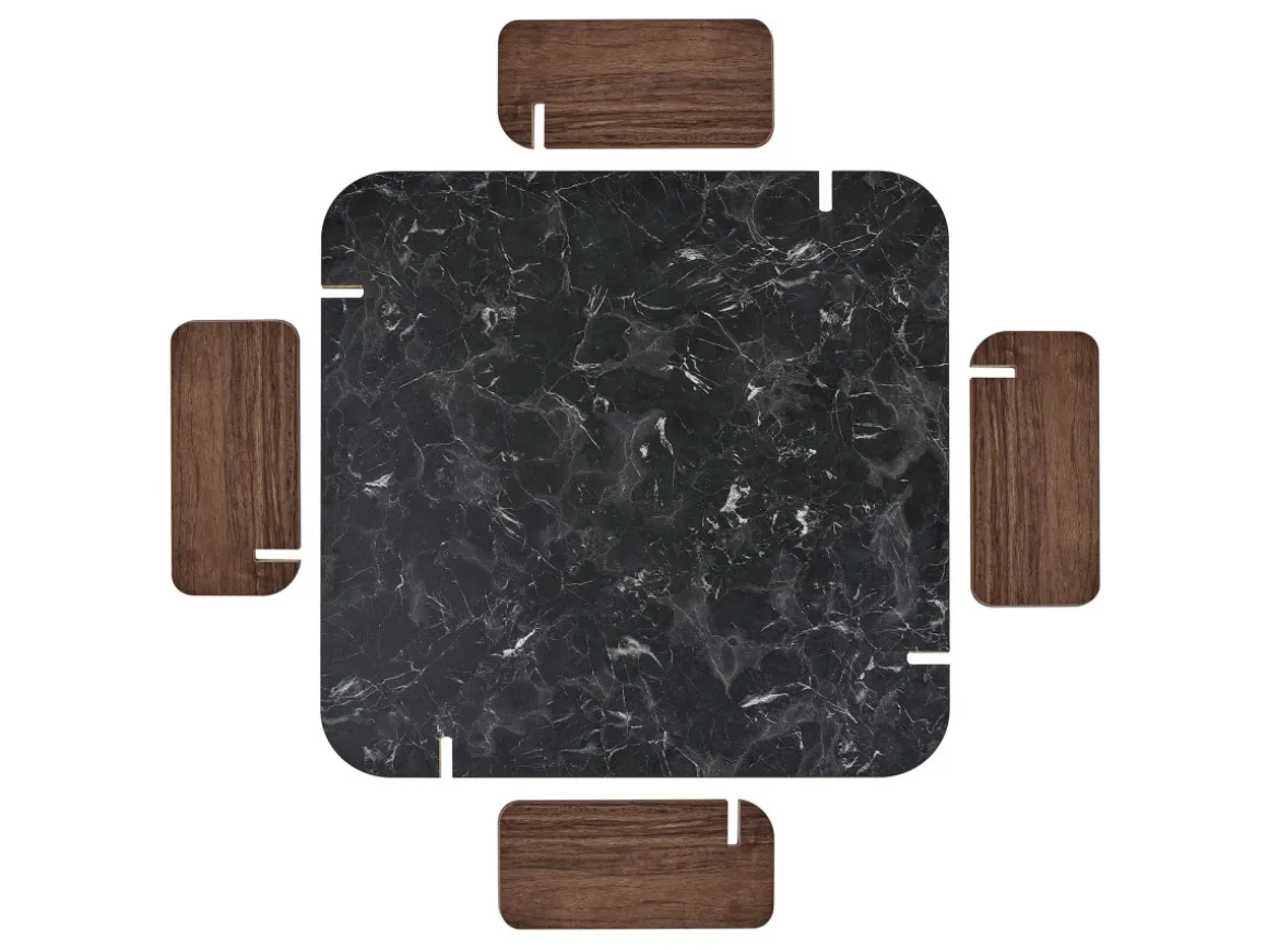 Table basse en bois "Marais" - 90 x 90 x 35 cm - Noir
