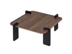 Table basse en bois "Marais" - 90 x 90 x 35 cm - Marron