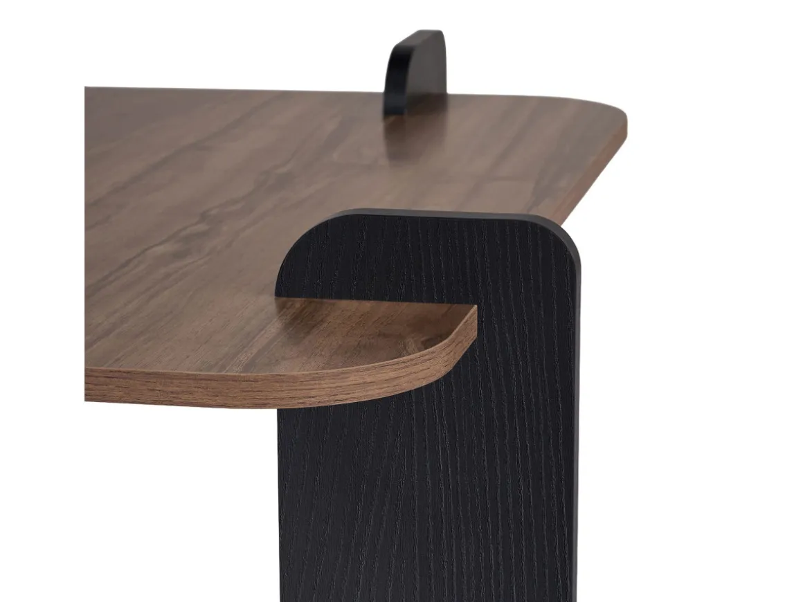 Table basse en bois "Marais" - 90 x 90 x 35 cm - Marron