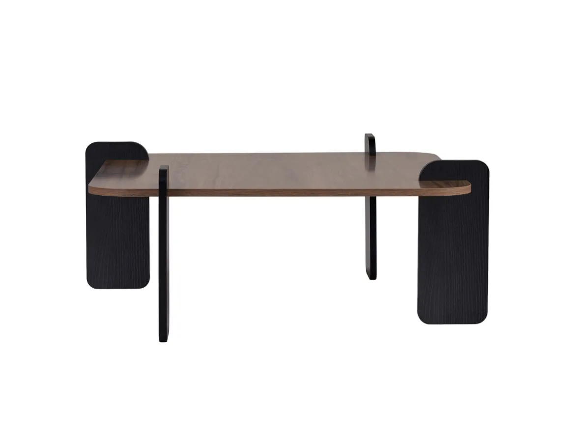 Table basse en bois "Marais" - 90 x 90 x 35 cm - Marron