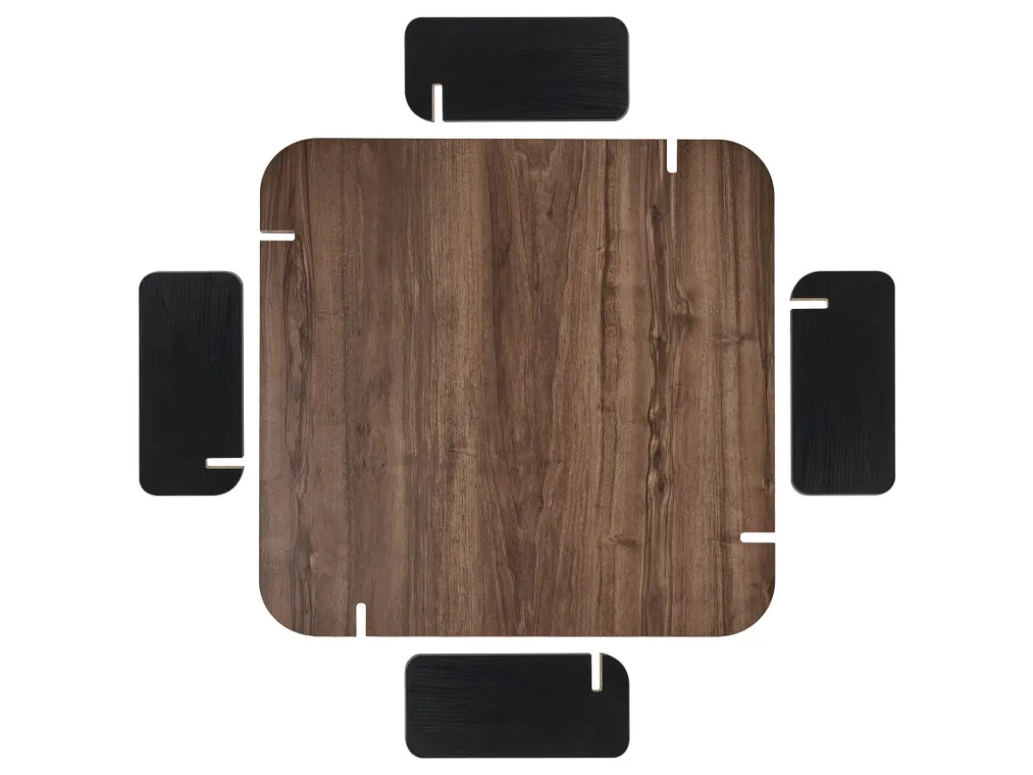 Table basse en bois "Marais" - 90 x 90 x 35 cm - Marron