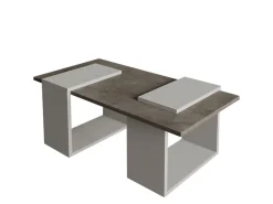 Table basse en bois "Matris" - 90 x 46 x 37 cm - Gris
