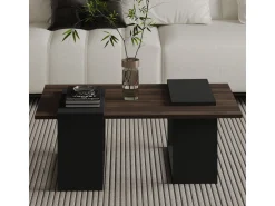 Table basse en bois "Matris" - 90 x 46 x 37 cm - Marron