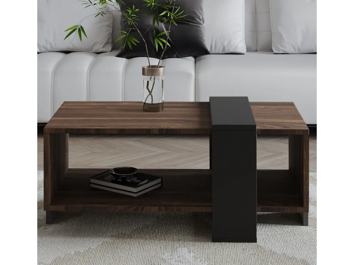 Table basse en bois "Meleni" - 90 x 49 x 40 cm - Marron