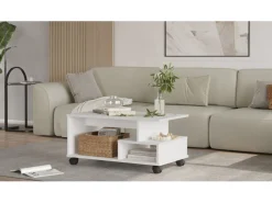 Table basse en bois "MIN9" - 90 x 51 x 42 cm - Blanc