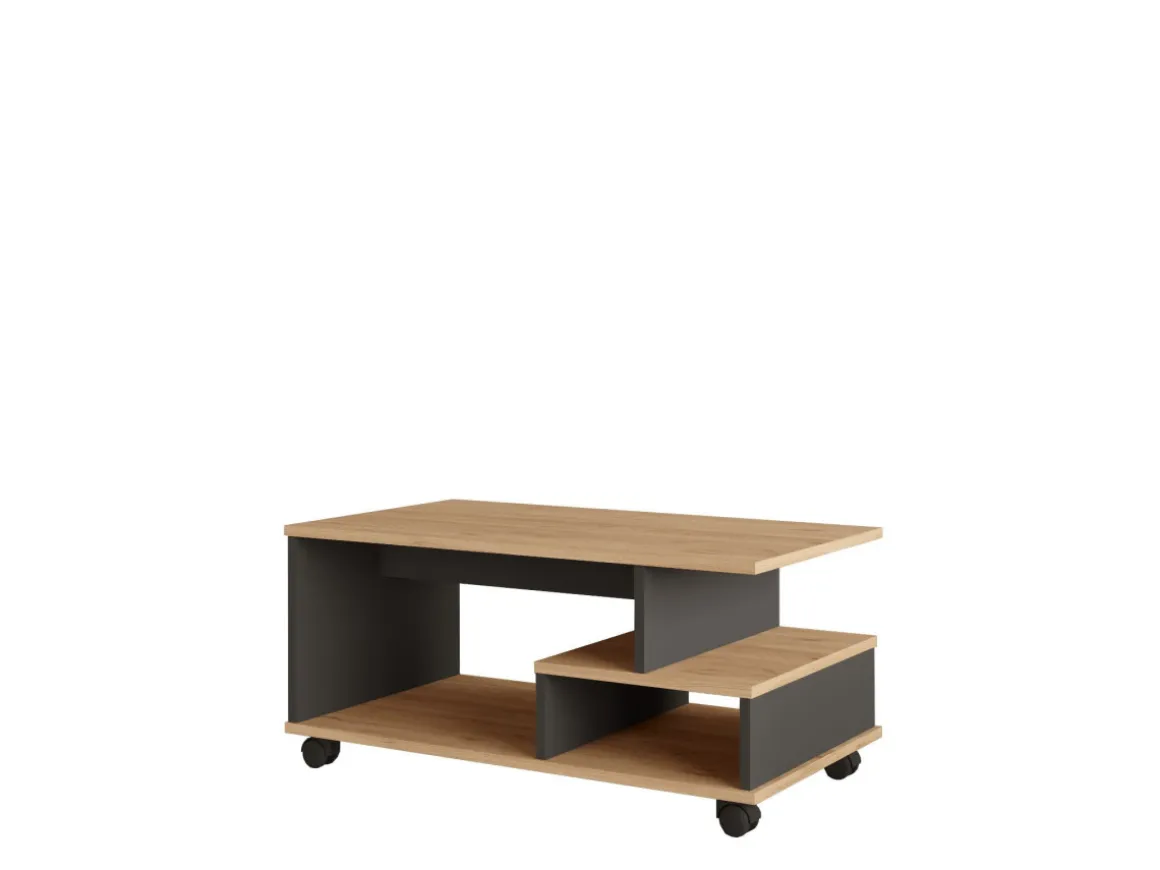 Table basse en bois "MIN9" - 90 x 51 x 42 cm - Gris anthracite