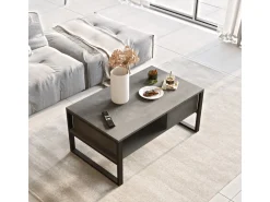 Table basse en bois "ML34" - 100 x 59 x 44 cm - Argent
