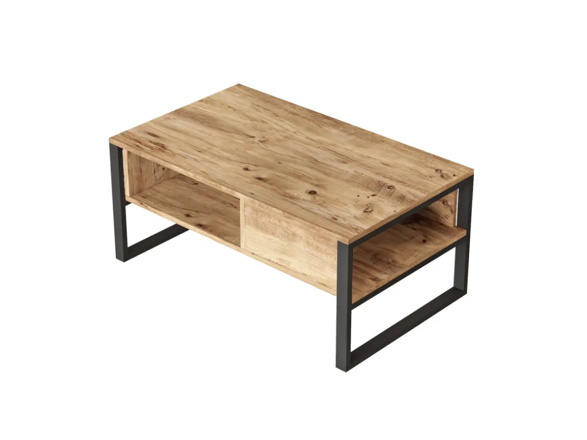 Table basse en bois "ML34" - 100 x 59 x 44 cm - Pin atlantique