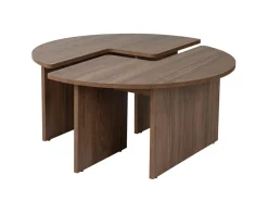 Table basse en bois "Moira" - 90 x 90 x 41 cm - Noyer