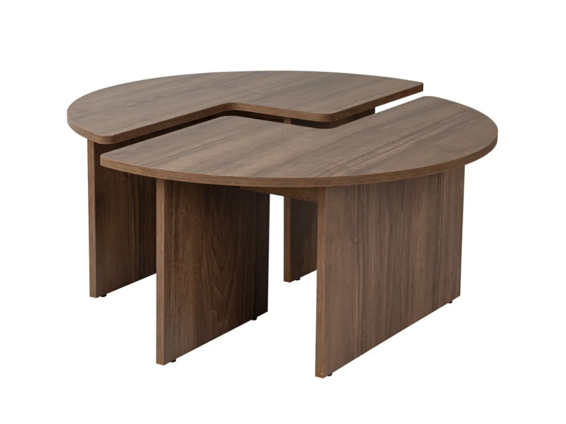 Table basse en bois "Moira" - 90 x 90 x 41 cm - Noyer