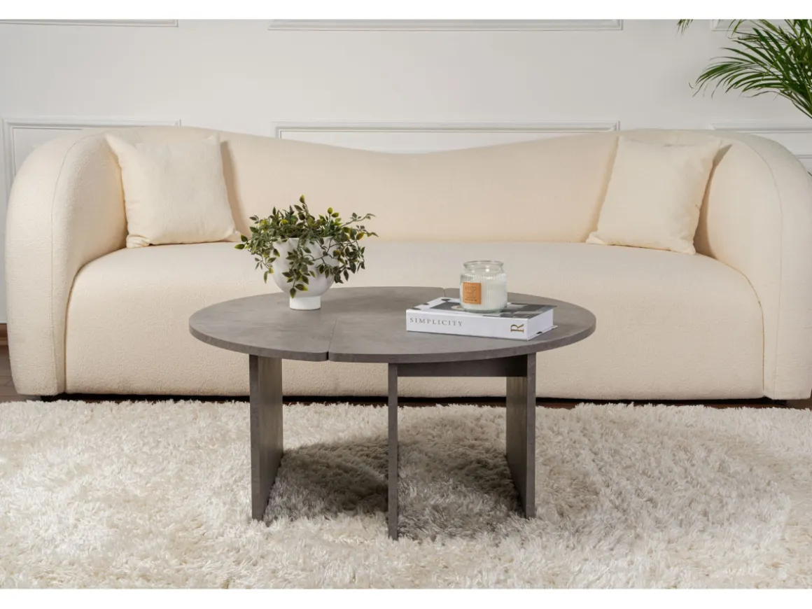 Table basse en bois "Moira" 90 x 90 x 41 cm - Gris béton