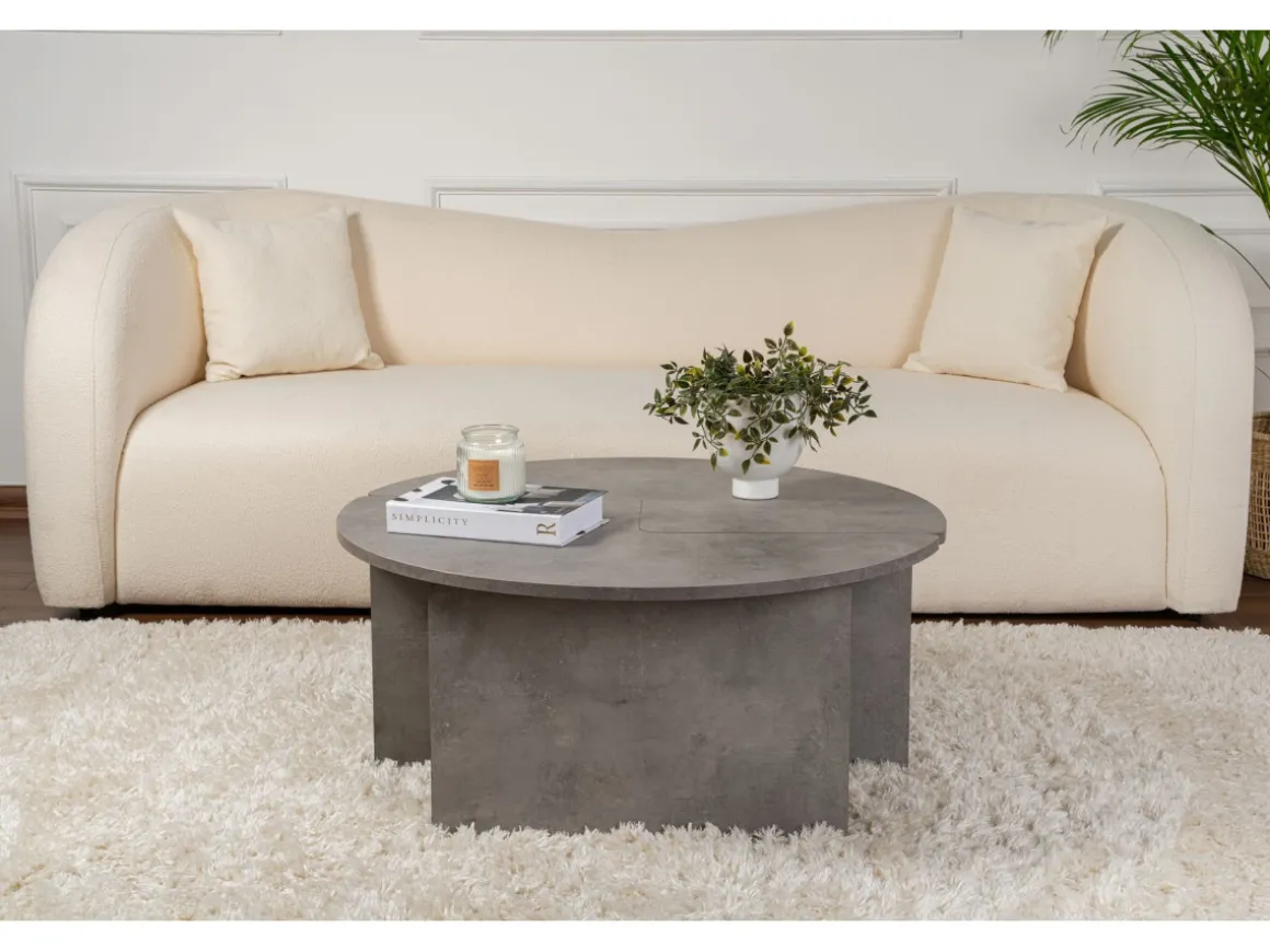 Table basse en bois "Moira" 90 x 90 x 41 cm - Gris béton