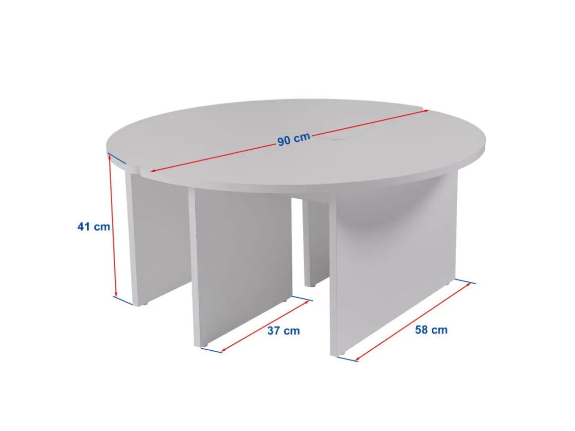Table basse en bois "Moira" 90 x 90 x 41 cm - Gris béton