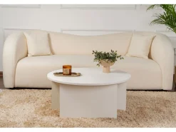Table basse en bois "Moira" 90 x 90 x 41 cm - Blanc de bois