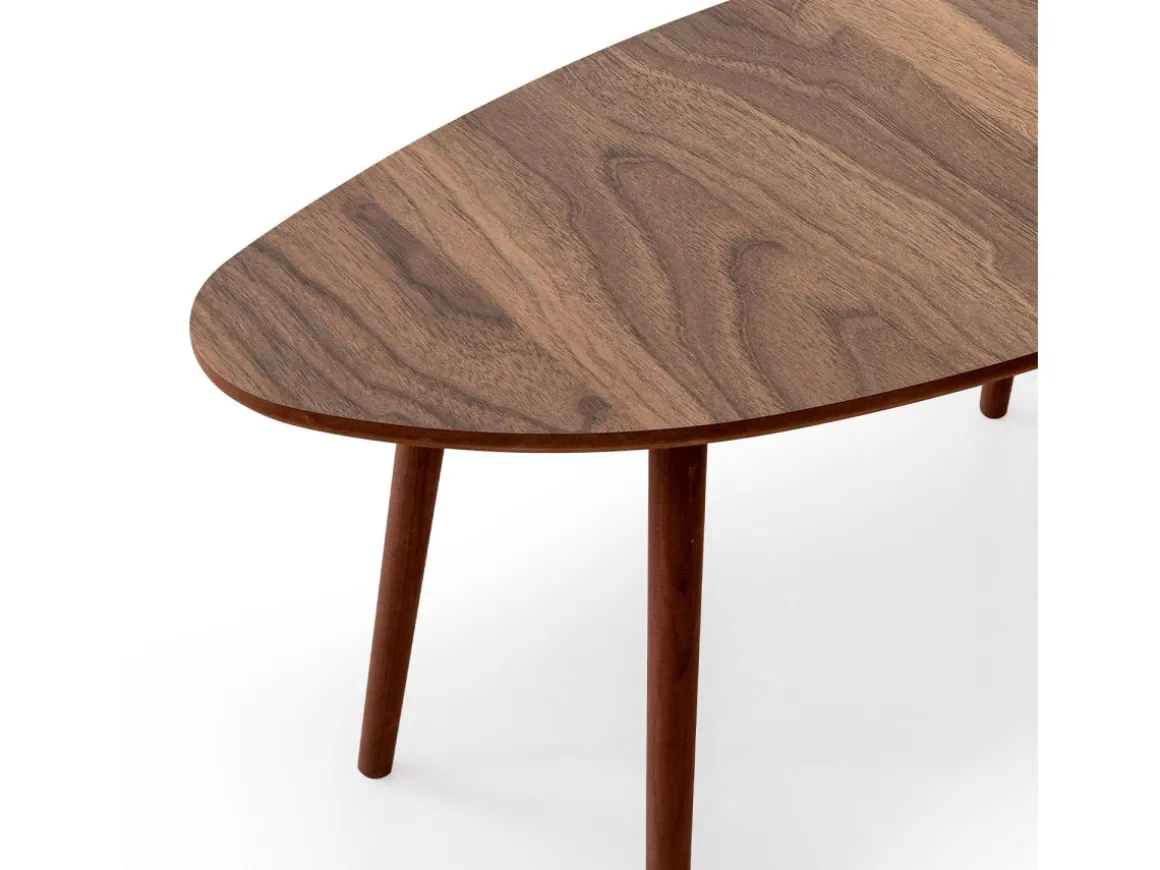 Table basse en bois "Nora" 100 x 50 x 45 cm - Noyer
