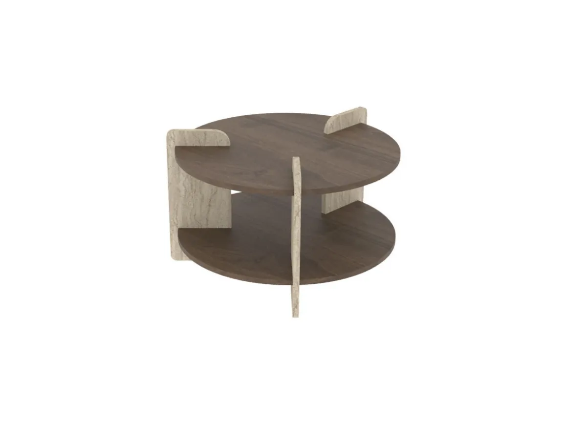 Table basse en bois "Oalla" 70 x 70 x 45 cm - Noyer