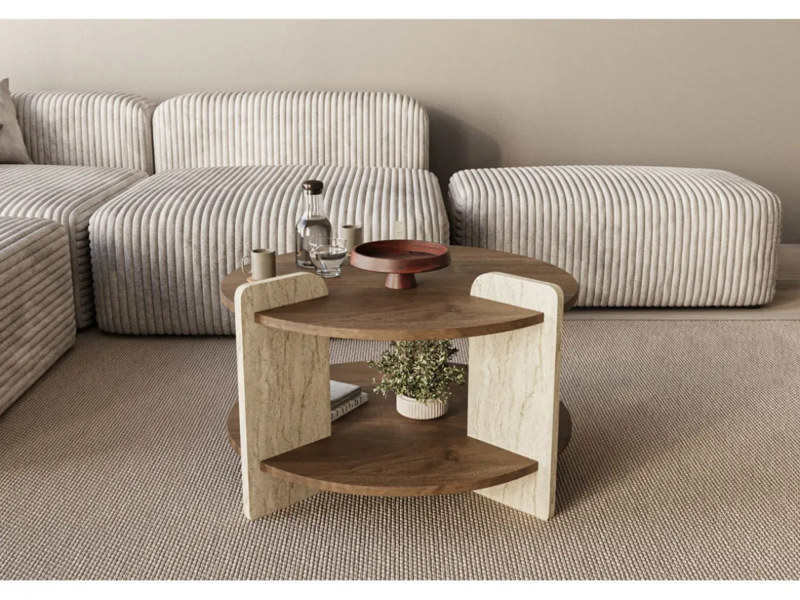 Table basse en bois "Oalla" 70 x 70 x 45 cm - Noyer