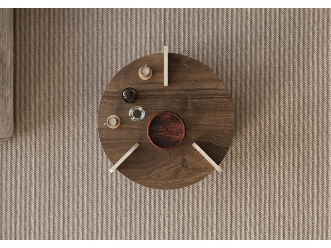 Table basse en bois "Oalla" 70 x 70 x 45 cm - Noyer