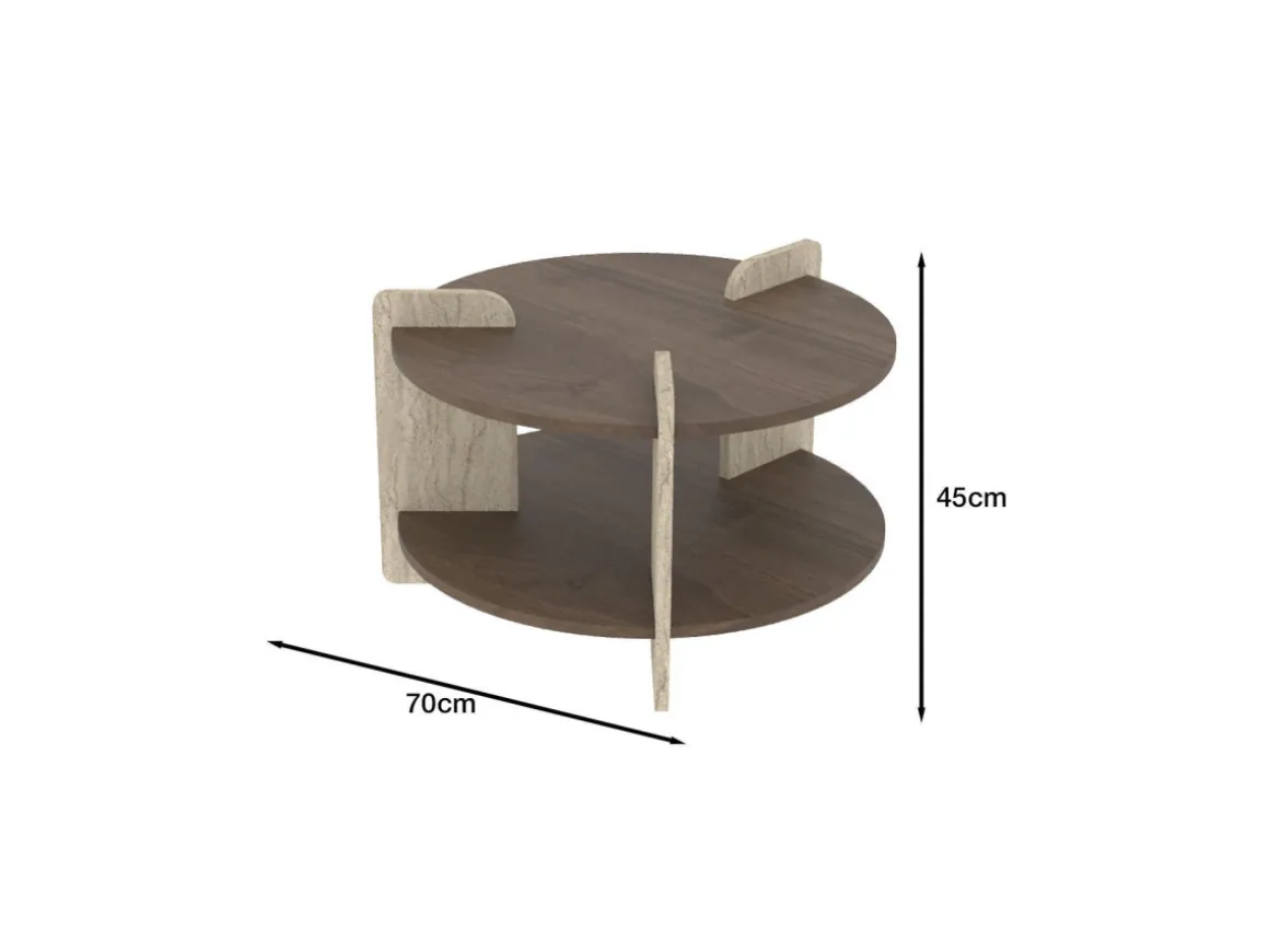 Table basse en bois "Oalla" 70 x 70 x 45 cm - Noyer