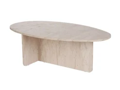 Table basse en bois "Orba" - 120 x 65 x 40 cm - Travertin