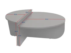 Table basse en bois "Orion" 90 x 60 x 30 cm - Marbre de Freesia
