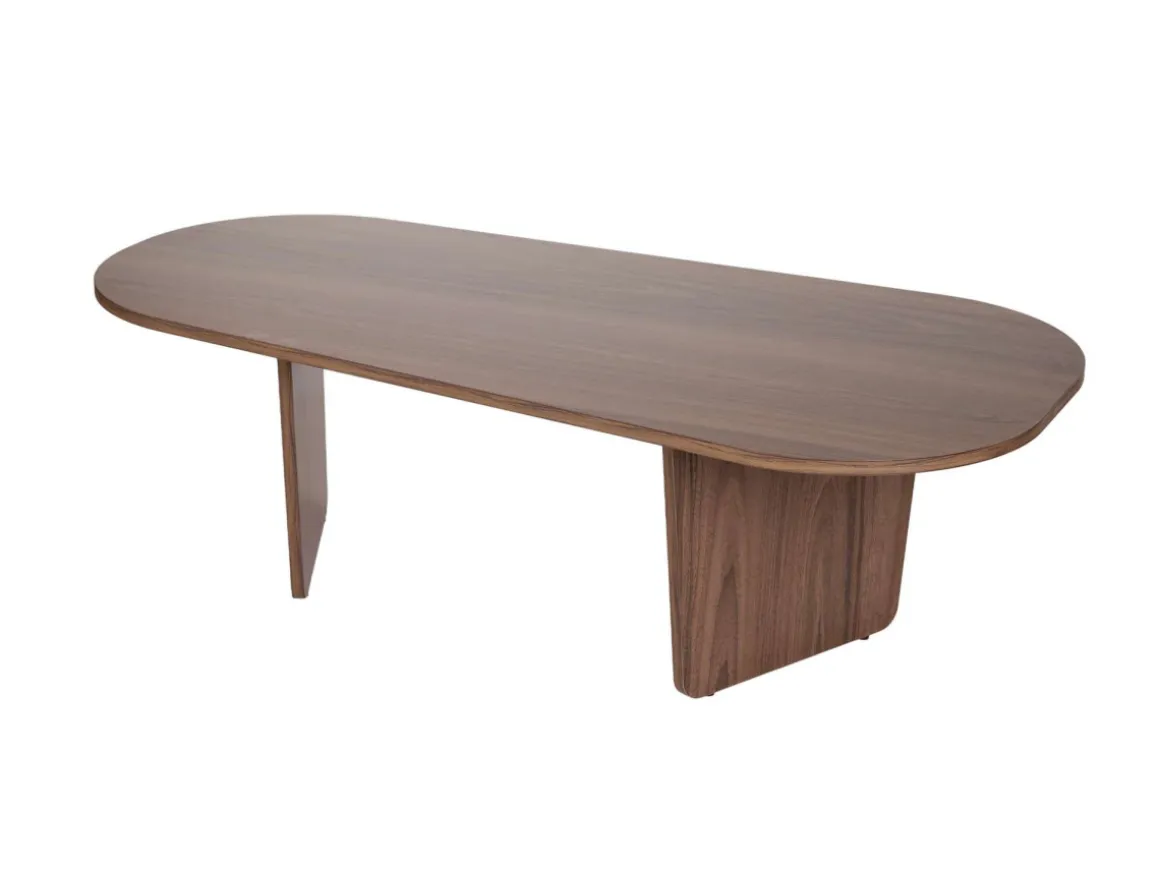 Table basse en bois "Ovalis" - 130 x 65 x 40 cm - Noyer