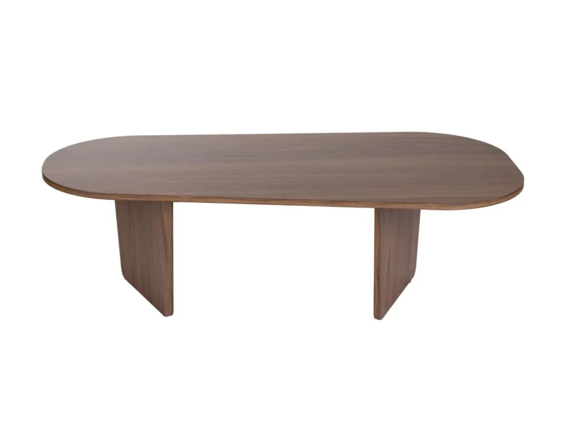 Table basse en bois "Ovalis" - 130 x 65 x 40 cm - Noyer