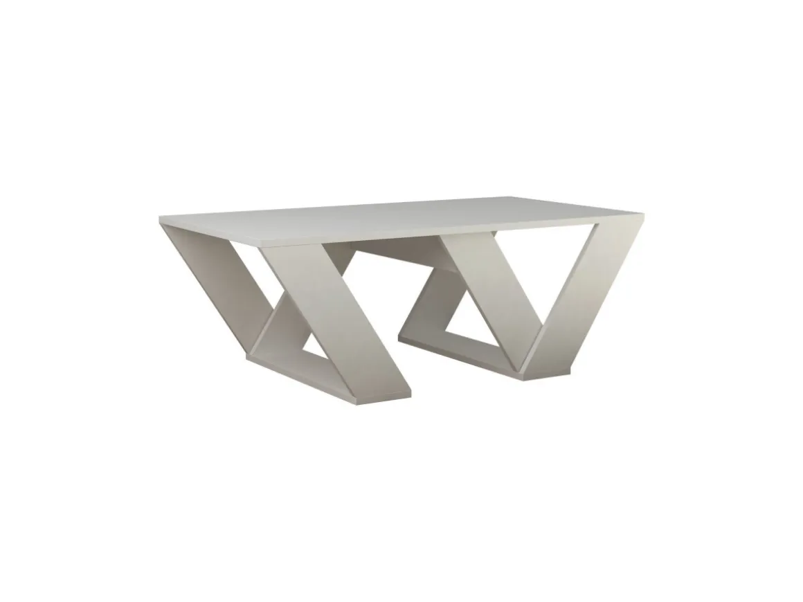 Table basse en bois "Pipra" - 110 x 60 x 40 cm - Blanc