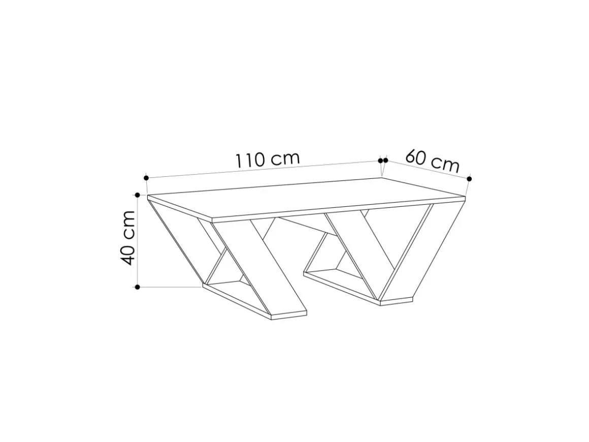 Table basse en bois "Pipra" - 110 x 60 x 40 cm - Blanc