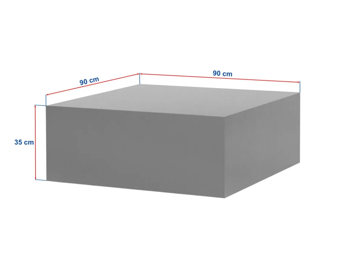 Table basse en bois "Prizma" - 90 x 90 x 35 cm - Marbre Freesia