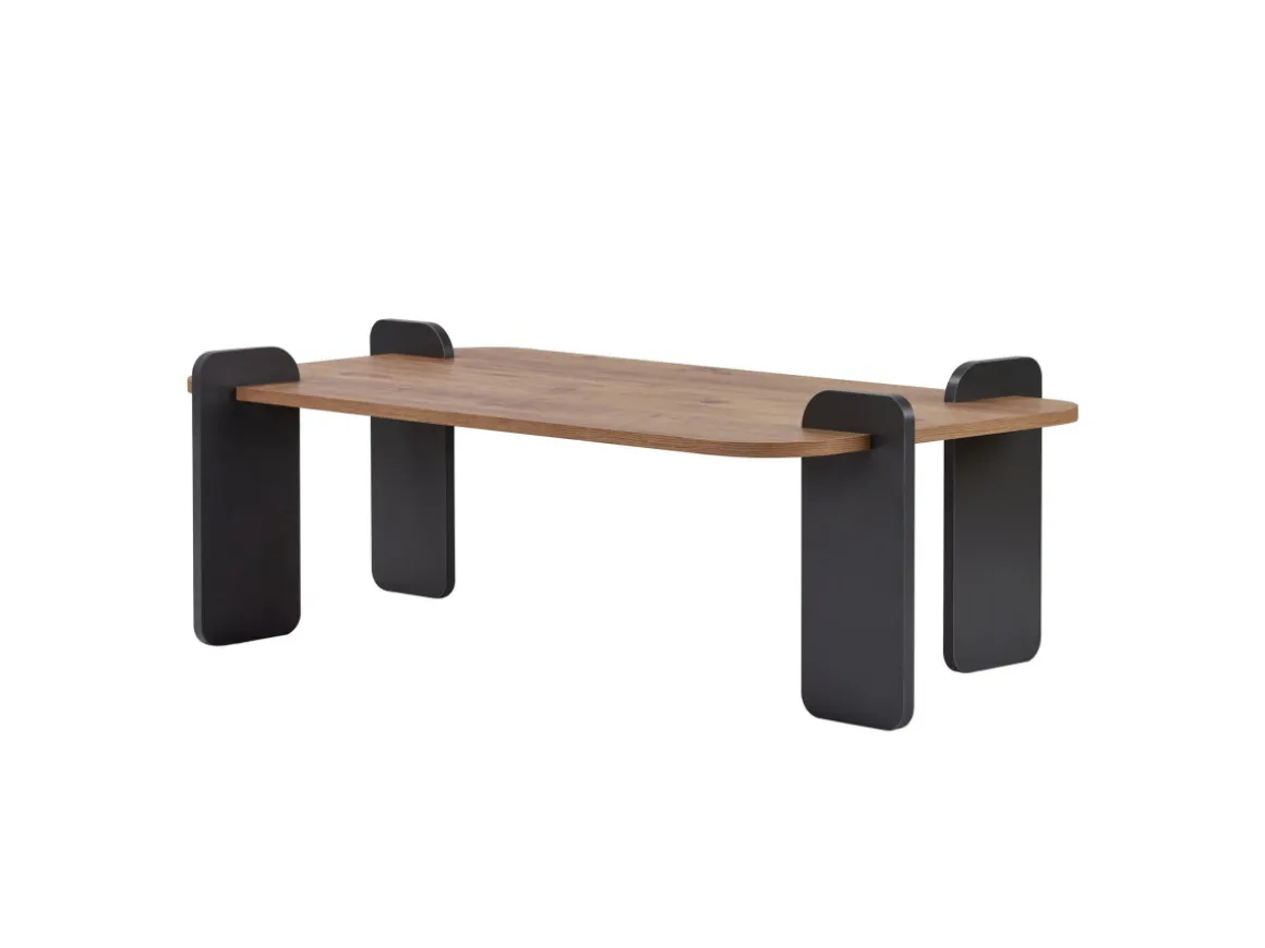 Table basse en bois "Renard" - 120 x 60 x 35 cm - Marron clair