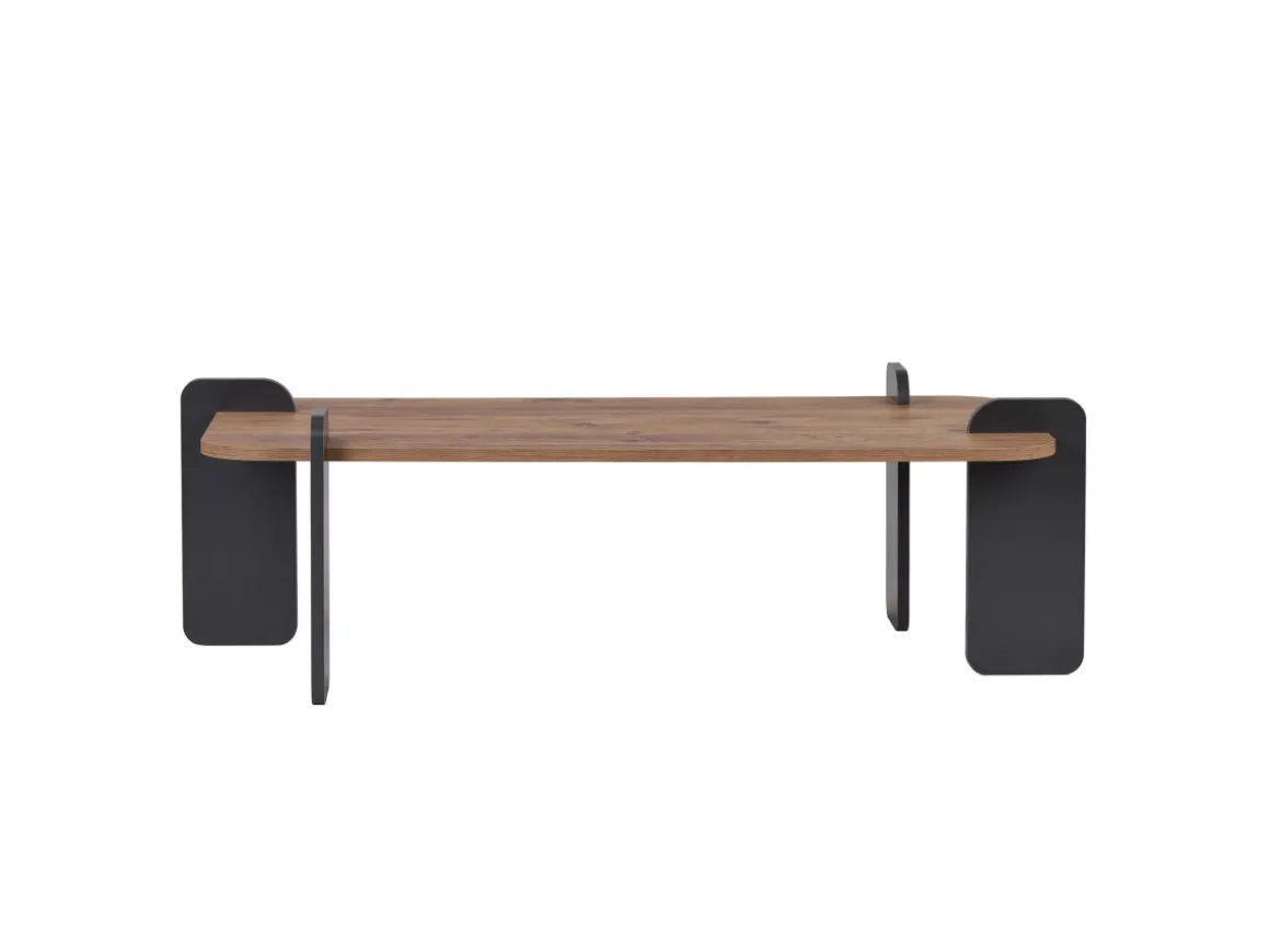 Table basse en bois "Renard" - 120 x 60 x 35 cm - Marron clair