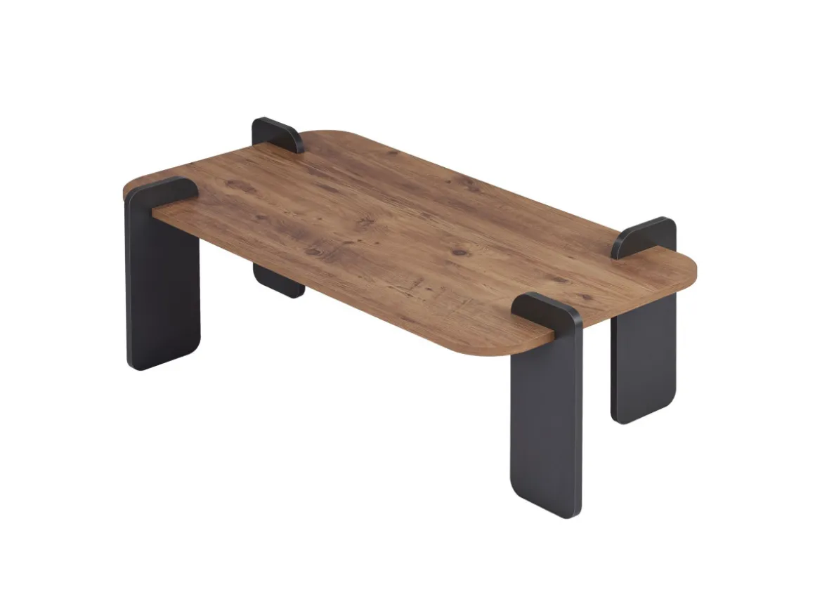 Table basse en bois "Renard" - 120 x 60 x 35 cm - Marron clair