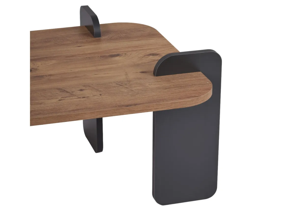 Table basse en bois "Renard" - 120 x 60 x 35 cm - Marron clair