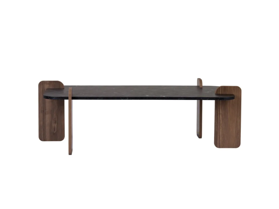 Table basse en bois "Renard" - 120 x 60 x 35 cm - Noir