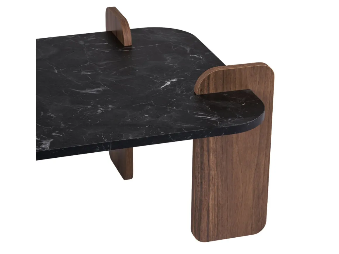 Table basse en bois "Renard" - 120 x 60 x 35 cm - Noir