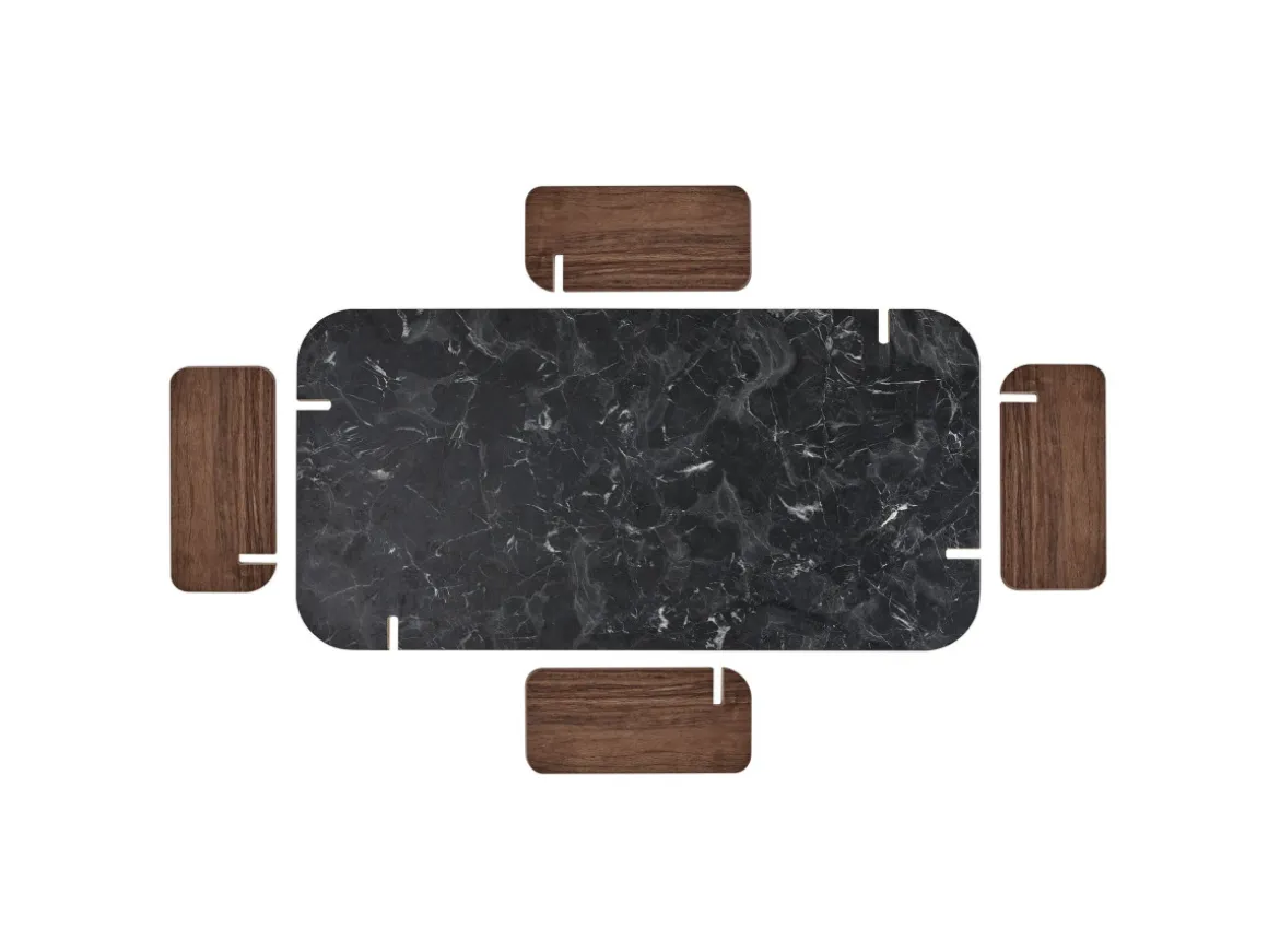 Table basse en bois "Renard" - 120 x 60 x 35 cm - Noir