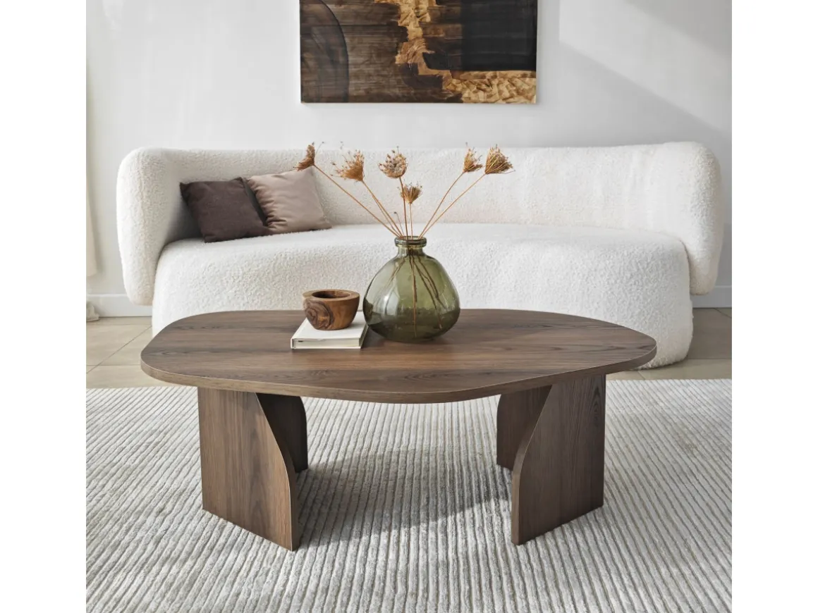 Table basse en bois "Rock" 100 x 60 x 35 cm - Noyer
